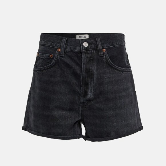 Agolde Black Dee Denim Shorts Size 25 - Picture 1 of 4